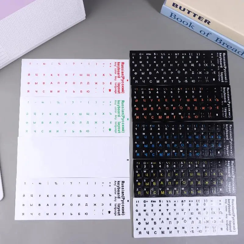 Russian Keyboard Sticker Waterproof Dustproof Easy Use Laptop Desktop Qme