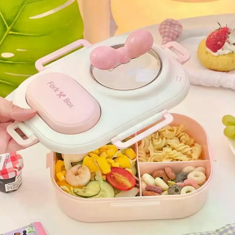 Cute Bento Box For Women & Teens Portable Macaron Style Lunch Container Ideal For Work Picnic Dating Simple Packing Food Storage Qme