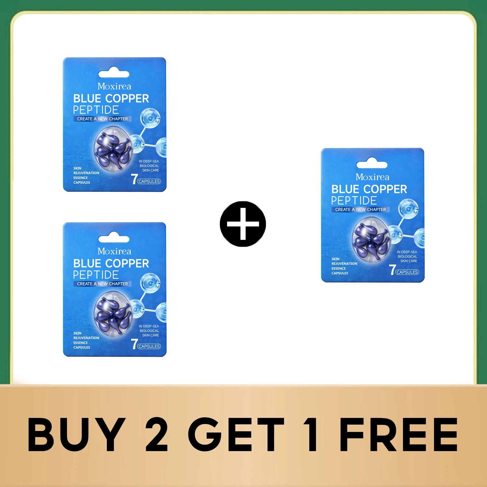 Blue Copper Peptide Capsules Improve Dryness Enhance Skin Radiance Long-Lasting Moisturizing Lighten Spots Facial Care Essence Qme Buy 2 get 1 free