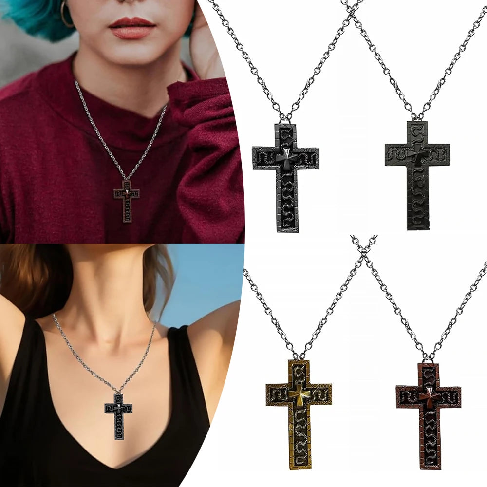Vintage Cross Necklace with Secret Compartment Cross Pendant Necklace Openable Stainless Steel Chain Pendant Charm Jewelry Gifts Qme