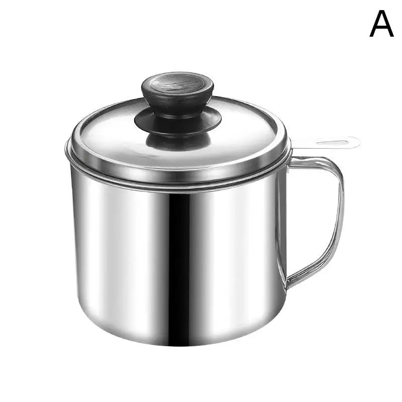 Stainless Steel Oil Strainer Pot Container Jug Storage Can Filter Qme A