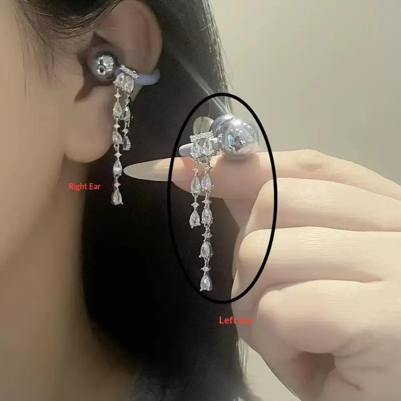 Elegant Waterdrop Ear Clips Non-slip DIY Decor Accessories Earphone Qme
