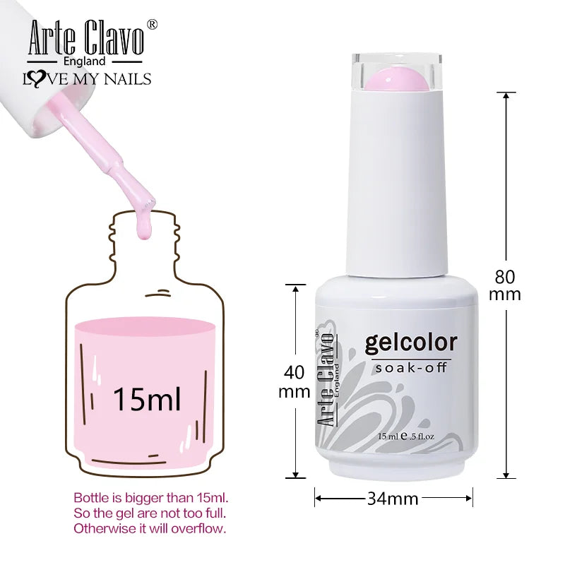 Arte Clavo Gel Polish Semi-permanent Summer Varnish Nails Lacquer Qme