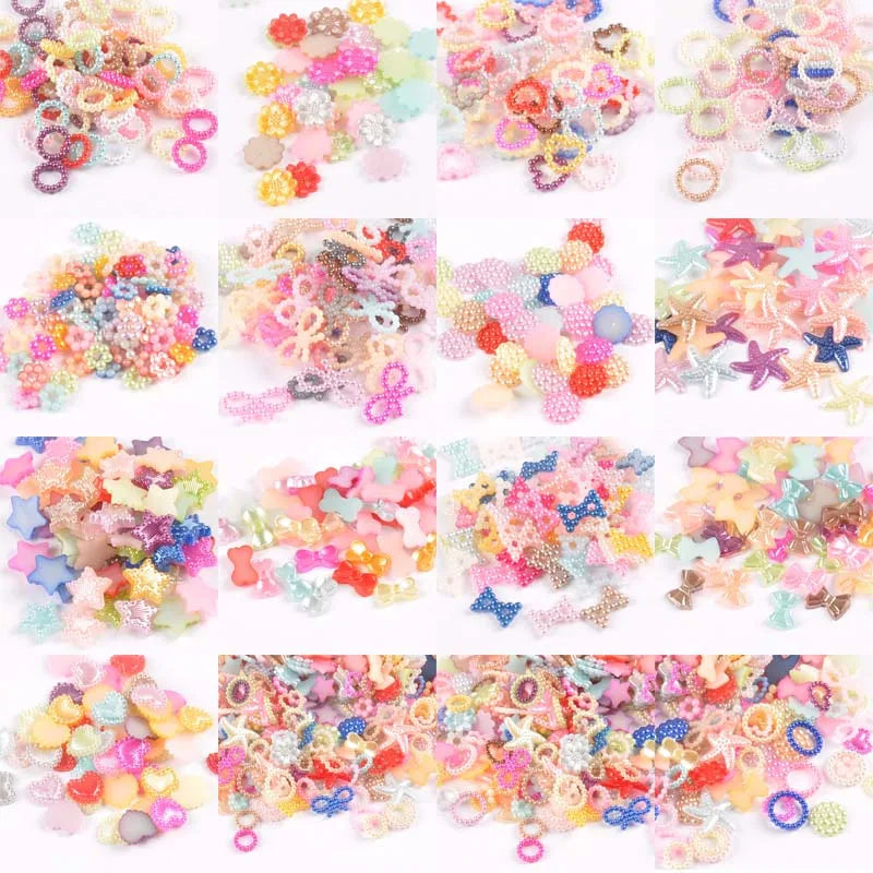 20-200Pcs Mixed Round Flatback Resin Cabochons Embellishments Scrapbooking Craft For Sewing Children Headwear YK0729 Qme