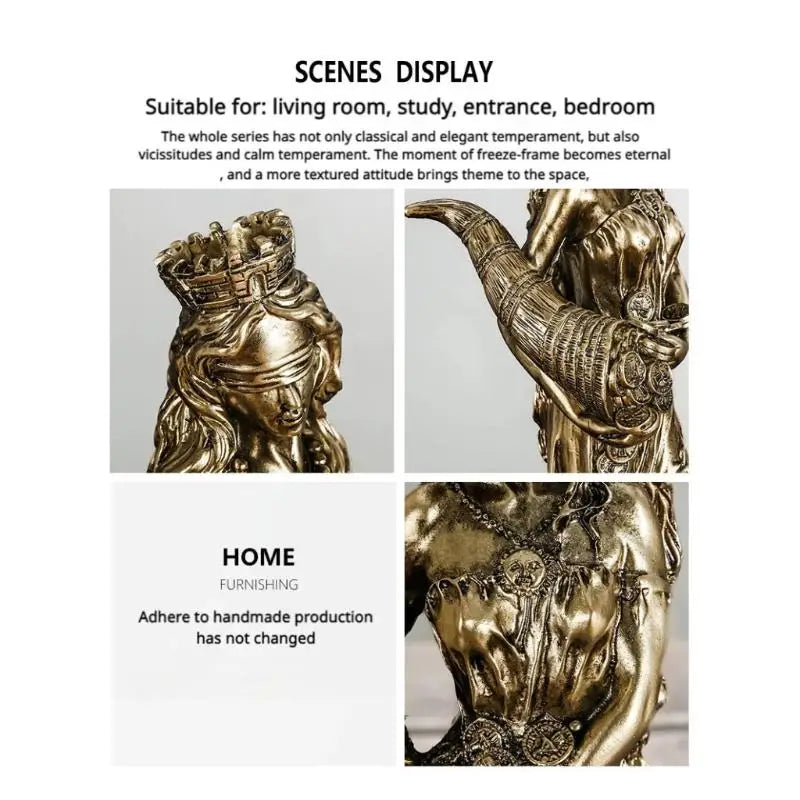 Tyche Sculpture Ancient Greek Goddess Wealth Statue Opening Cash Qme