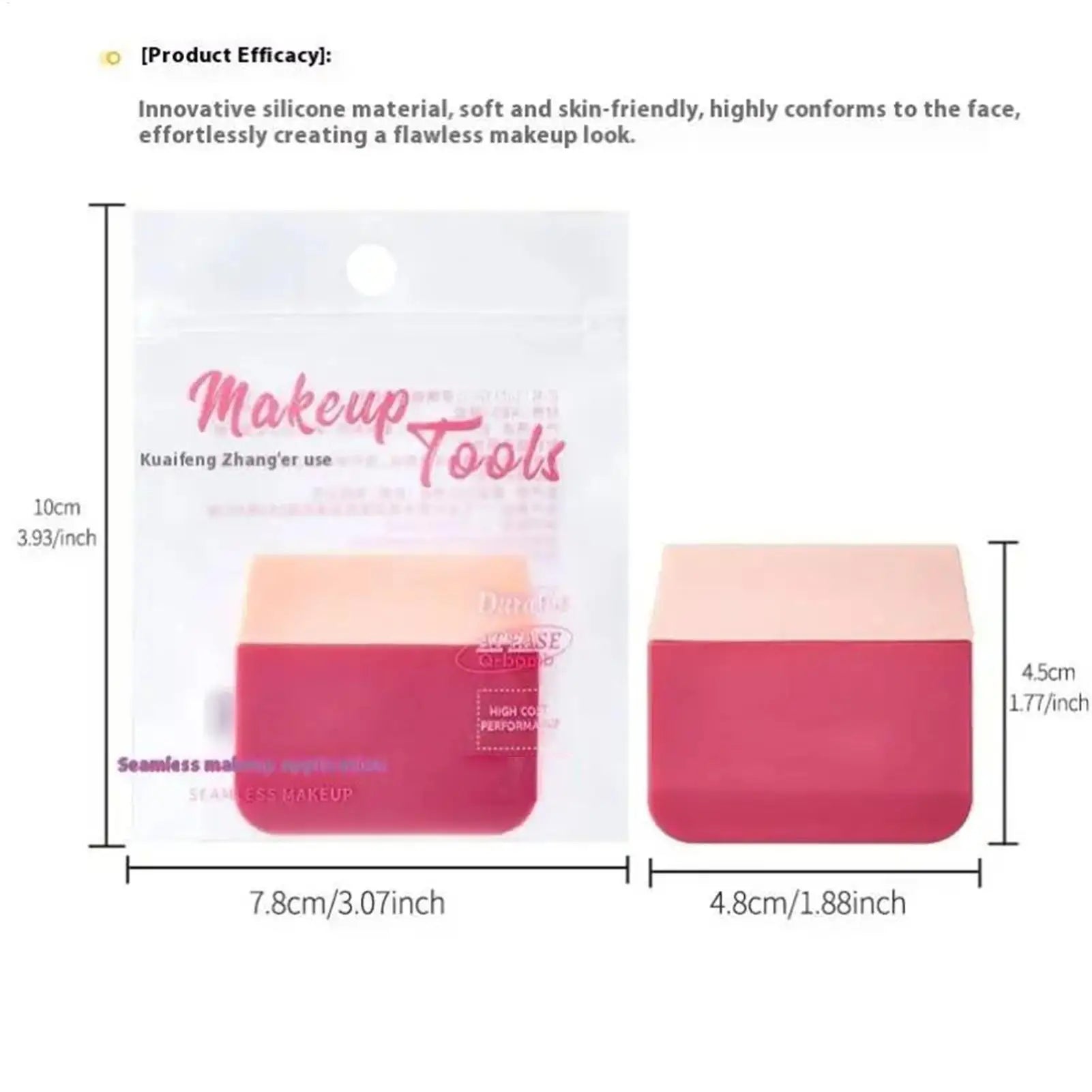 Silicone Face Applicator Portable Soft Flat Head Application Tool Facial Foundation Applicator Brush for Mud Lotion CC Cream Qme