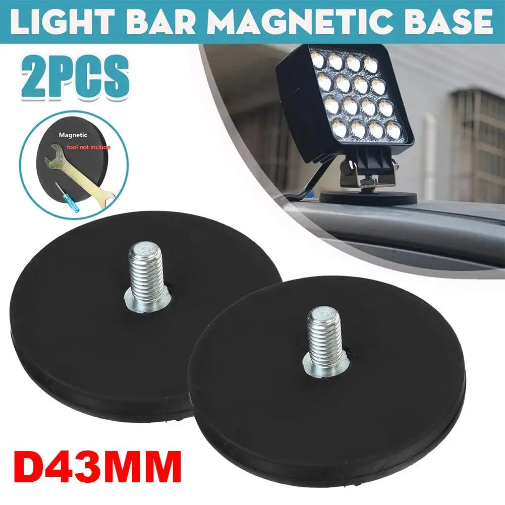 2pcs D43mm External Thread M6 Rubber Covered Magnet Magnetic Suction Cup Car Top Light Magnetic Seat Installation Bracket Clip Qme