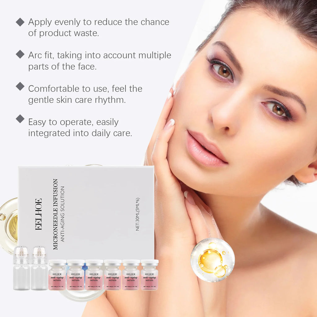 Microneedle Roller Set Anti-Aging Serum Rejuvenating Hydrating Facial Essence Firming Fade Fine Line Moisturizing Face Skin Care Qme
