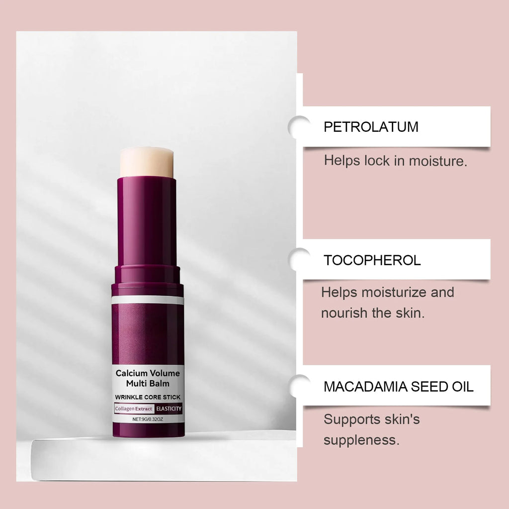 Calcium Volume Multi Balm Deep Hydration Face Skin Elasticity Enhanced Puffy Eyes Treatments Anti Wrinkle Collagen Balm Stick Qme