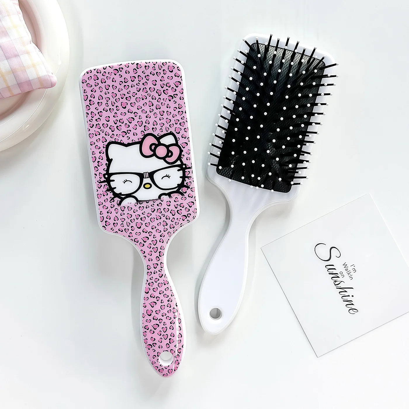 Hello Kitty Kuromi Square Clear Comb Cartoon Cushion Comb Hair Comb & Scalp Massager Air-Cushion Comb Qme 12