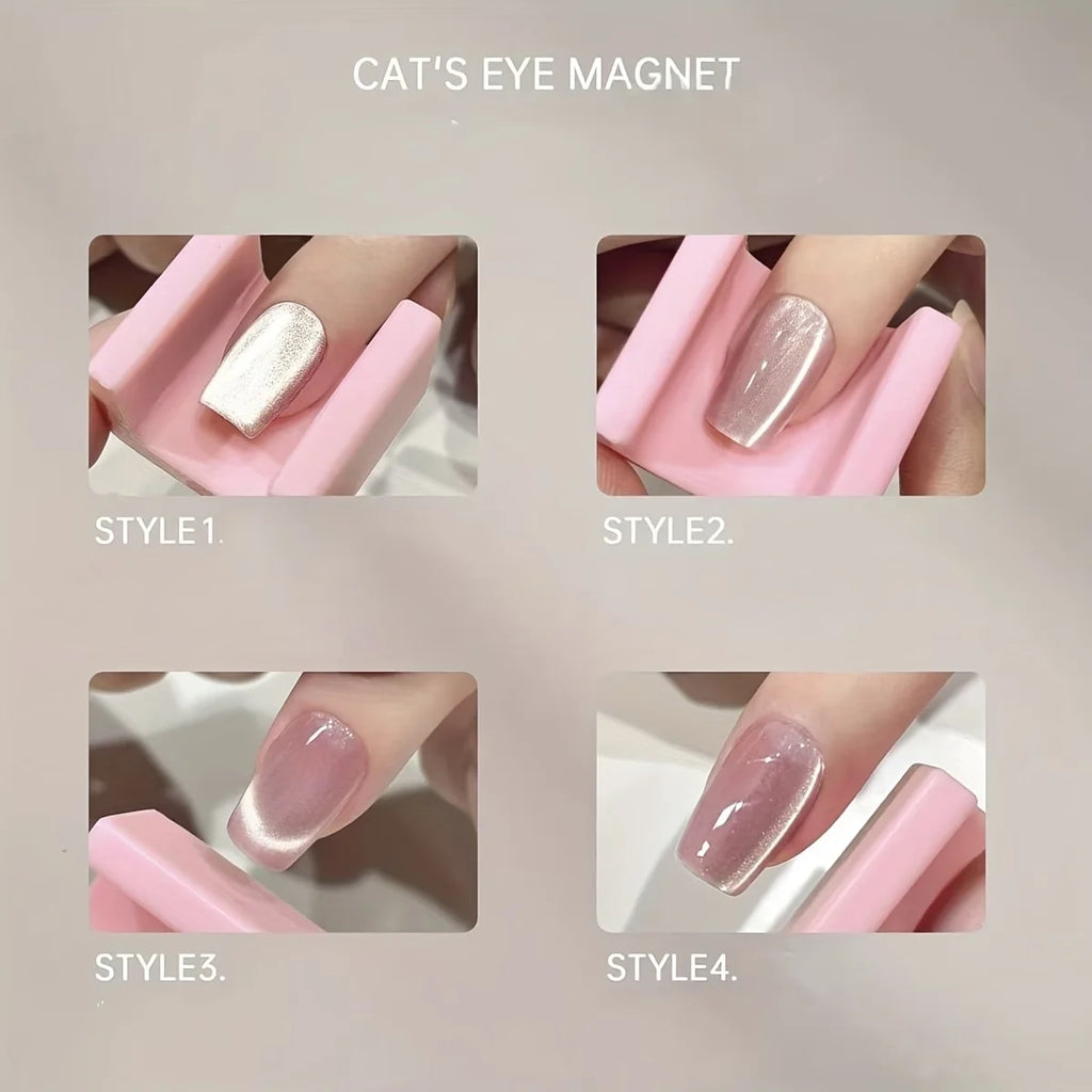 5D Magnetic Cat Eye Nail Tool Non-slip Thimbles Strong Magnets Qme