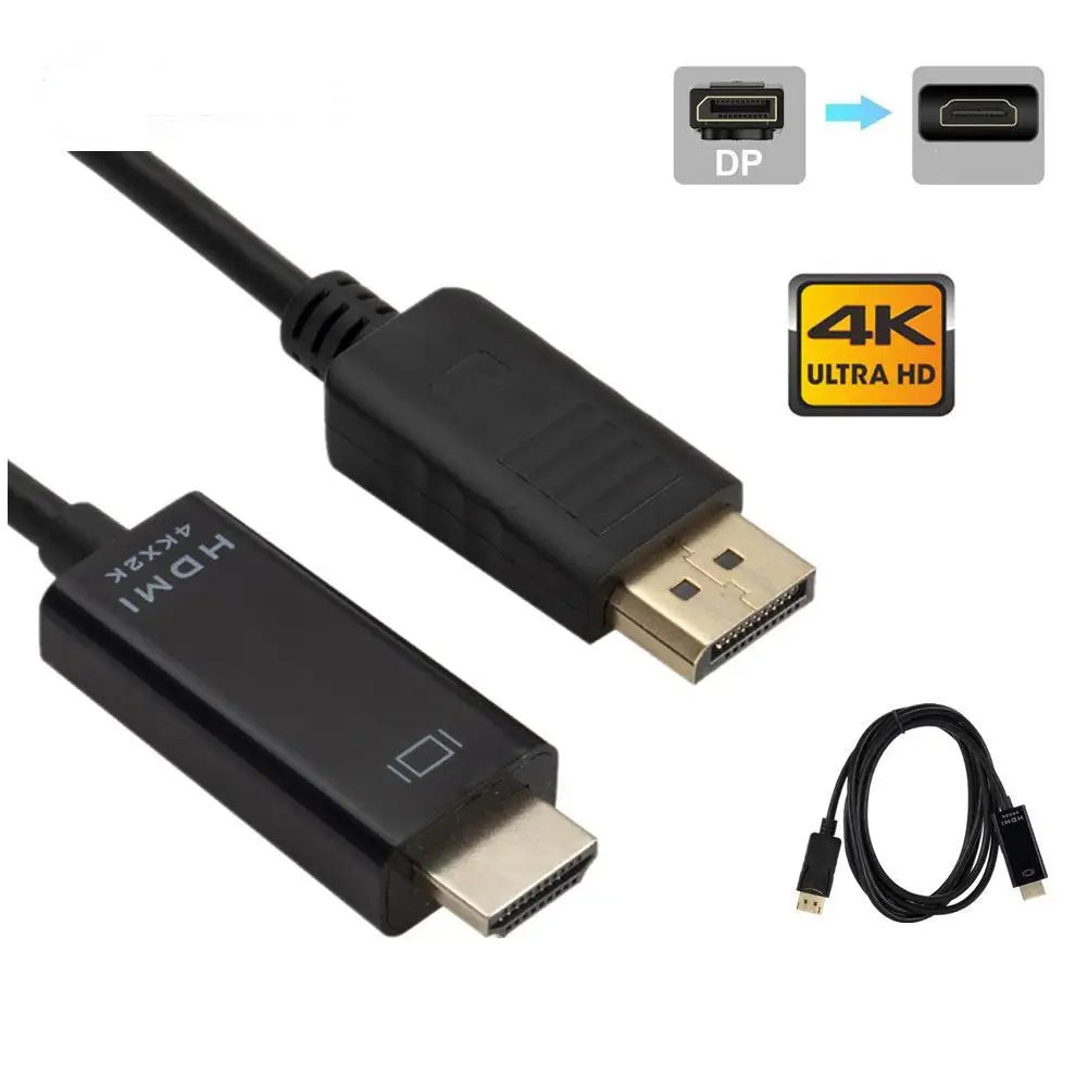 4K 2K DisplayPort to HDMI-compatible Video Audio Converter Adapter Display Port Cable DP For Laptop Projector PC TV Monitor Qme