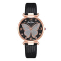 Women Leather Strap Analog Quartz Watch Men's Watch Blue Glass Belt Business Watch Ladies Wrist Watch Reloj Mujer Lady Dress Qme Black