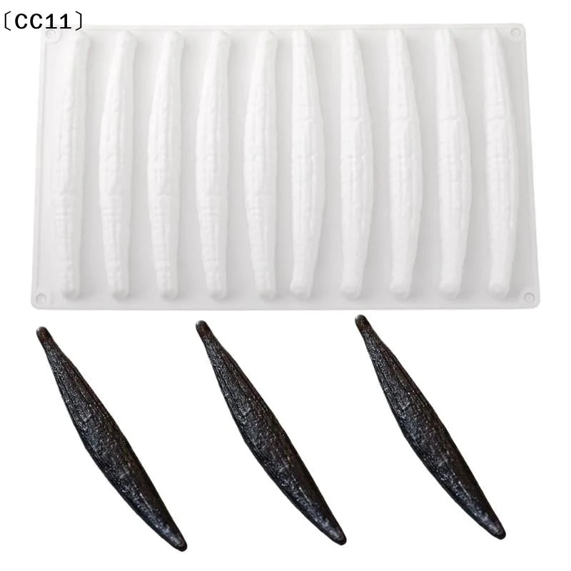 10 Cavity Vanilla Mousse Cake Silicone Mold Chocolate Ladyfingers Qme