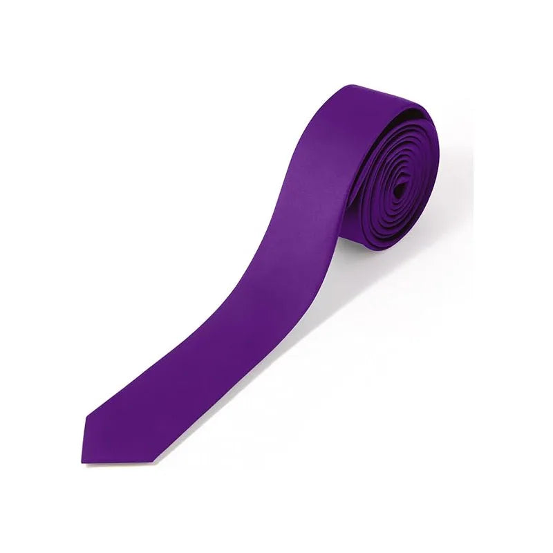 Skinny Ties Black Men Women Solid Pure Plain Formal Slim Long Wedding Qme COLOR3