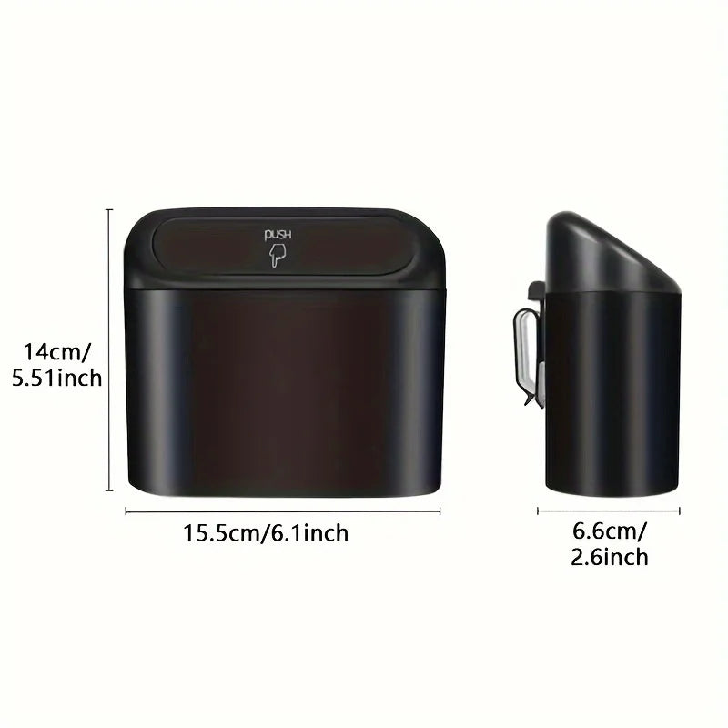 Mini Car Trash Can with 2 Garbage Bags, Leak Proof Car Trash Can, Multifunctional Storage Box, Suitable for Cars, Homes，Offices Qme
