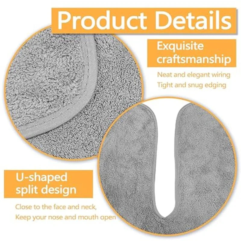 U-shaped Facial Towels Estheticians Massage Coral Fleece Split Qme