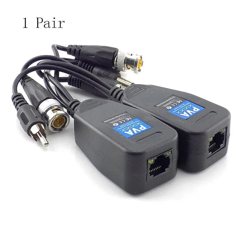 2PCS Coaxial HD Twisted Pair Transceiver 300M 1080P Video Power 3-in-1 for Security Camera CCTV System Qme
