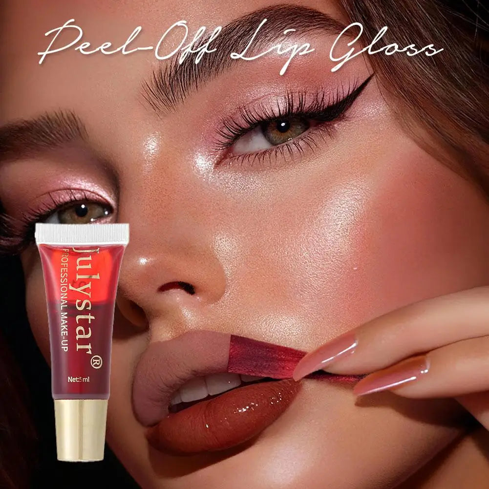 6-color Peel Off Lip Gloss Waterproof Long-lasting Black Red Tear-off Lipstick Liquid Non-stick Cup Moisturizer Lip Stain Makeup Qme
