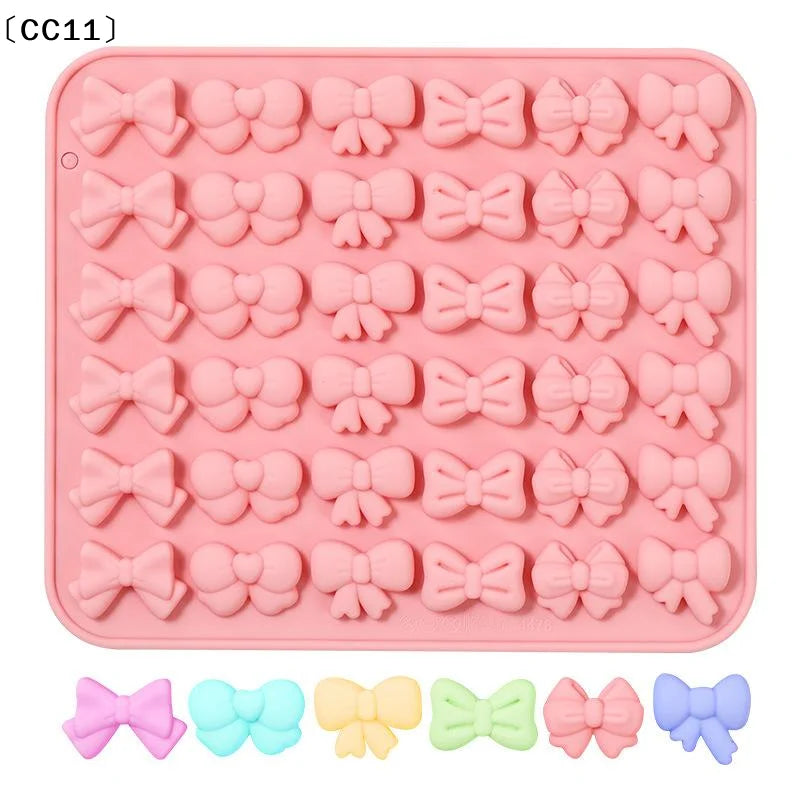 Bow Silicone Molds 6 Different Shapes 36-Cavity Chocolate Fondant Qme