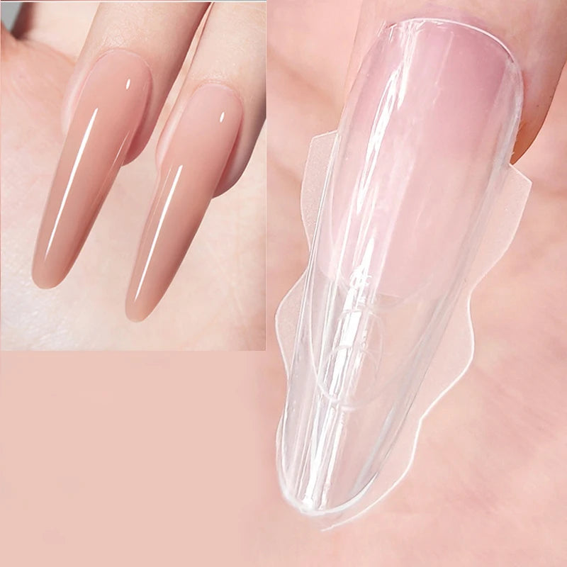 Sandwich Dual Nail Forms 180pcs 15size NEW 2025 Extensions-Dual Forms Coffin Almond Nail Forms Manicure Top Mold Bottom Mold Qme