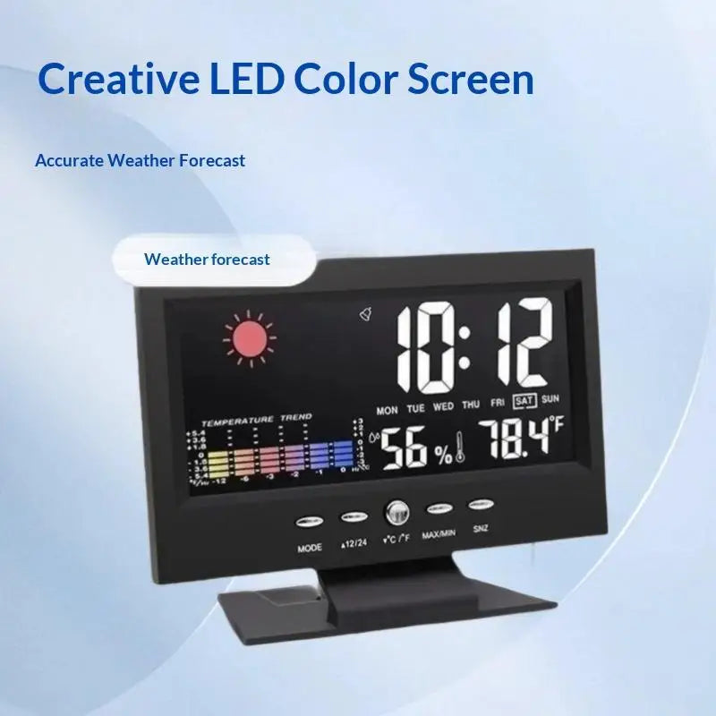 Humidity Meter Multi-functional Weather Station Clock Thermometer Qme