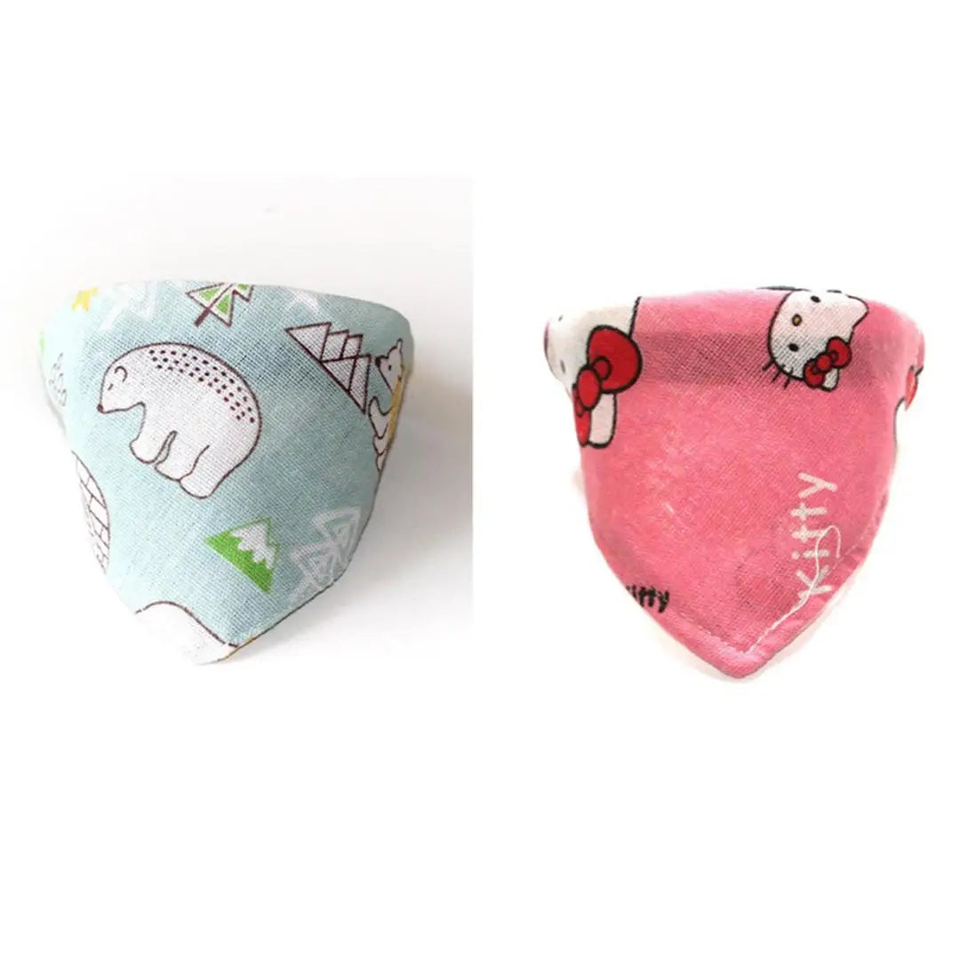 B Adorable Triangle Pet Drool Bib Without Collar Water Absorbing Reusable Cloth Practical Feeding Bib For Dogs And Kittens Qme 2pcs Blue Pink XL