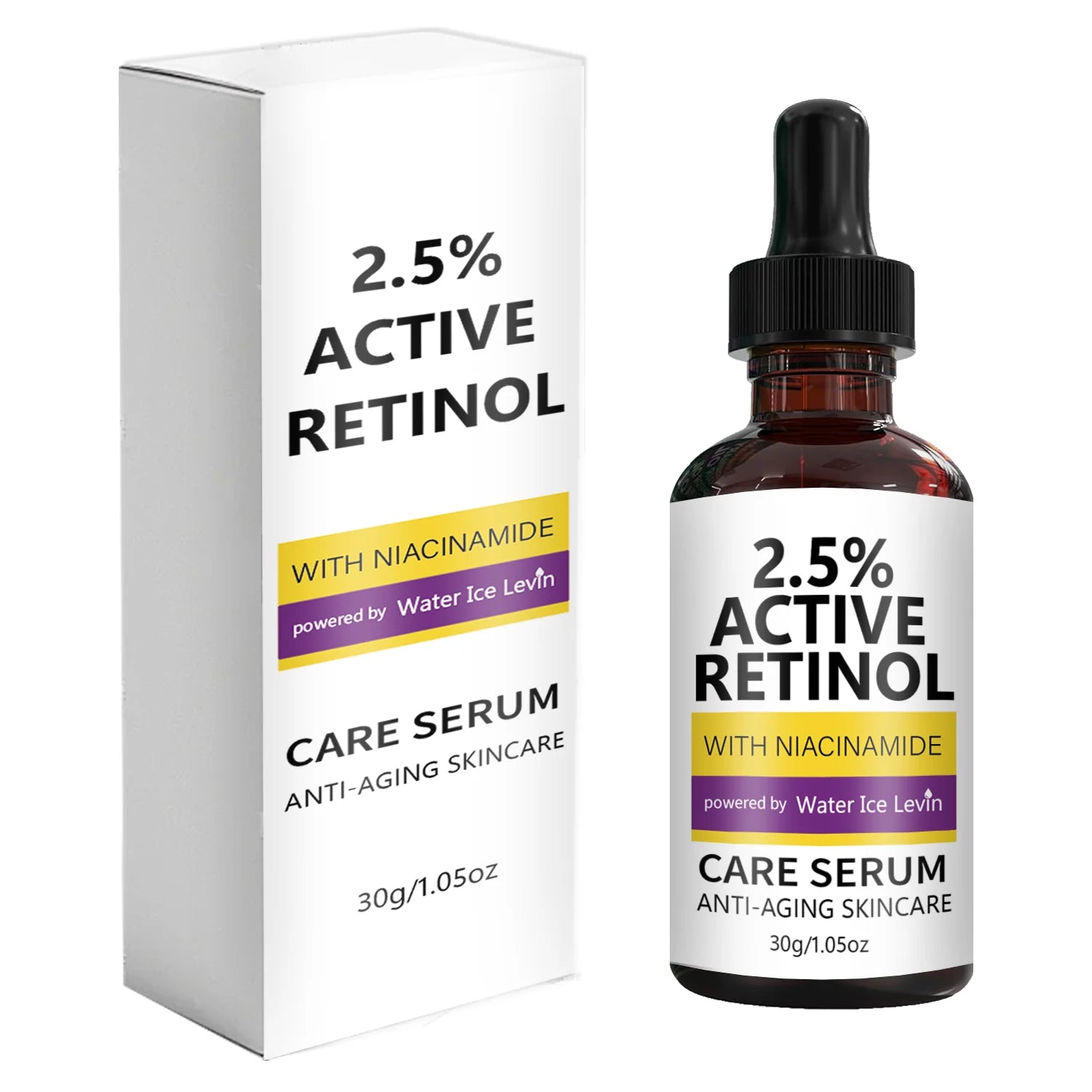 2.5% Retinol Anti-Aging Serum with Niacinamide - Firming, Brightening, Hyaluronic Acid Infused for Youthful Skin Qme WHITE 30g
