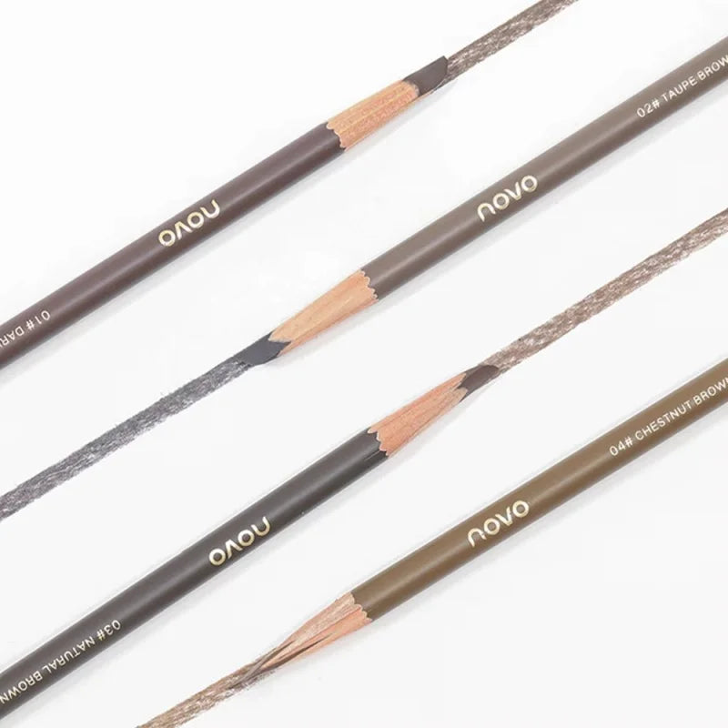 Wild Line Eyebrow Pencil High Quality Pull Eyebrow Pencil Waterproof Hard Core Flat Head Pencil White Black Leather Makeup Pen Qme