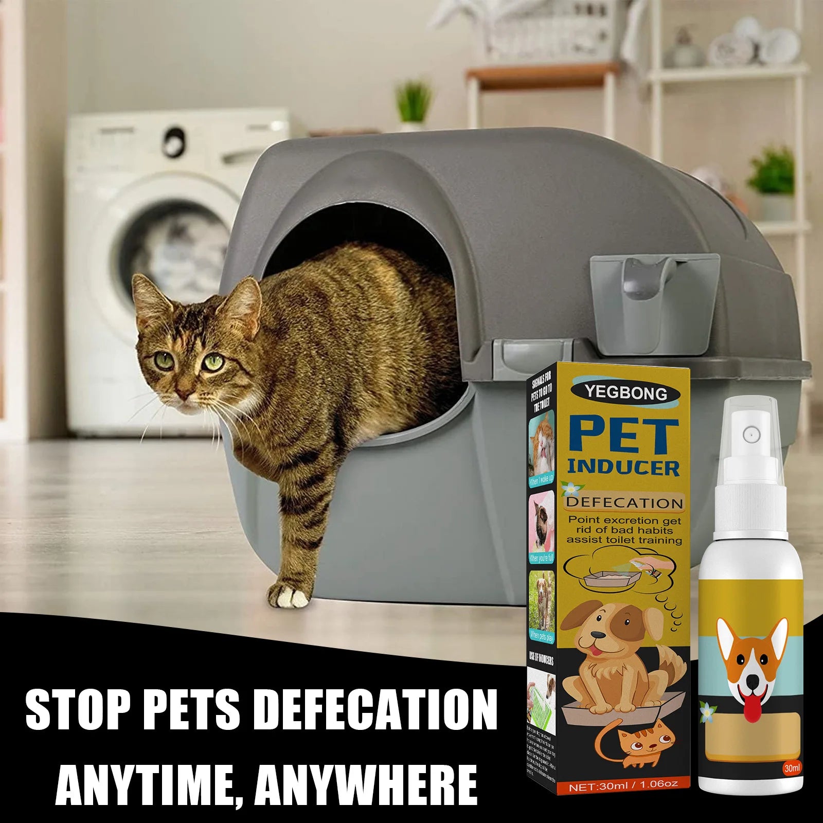 Pet Toilet Training Spray Puppy Positioning Defecation Cats Potty Training Indoor Outdoor Portable Location Dogs Spray Inducer Qme