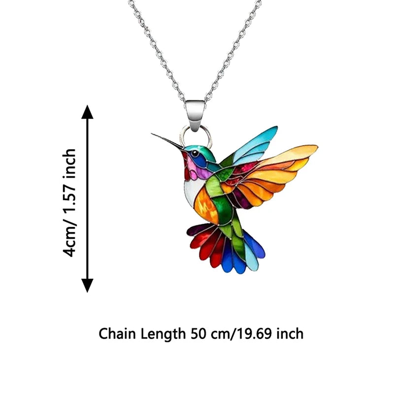 Elegant Hummingbird Necklace Women Exquisite Alloy Pendant Jewelry Qme