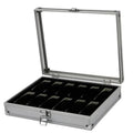 Useful Aluminium Watches Box 12 Grid Slots Jewelry Watches Display Storage Box Square Case Suede Inside Rectangle Watch Holder Qme 12 Slots