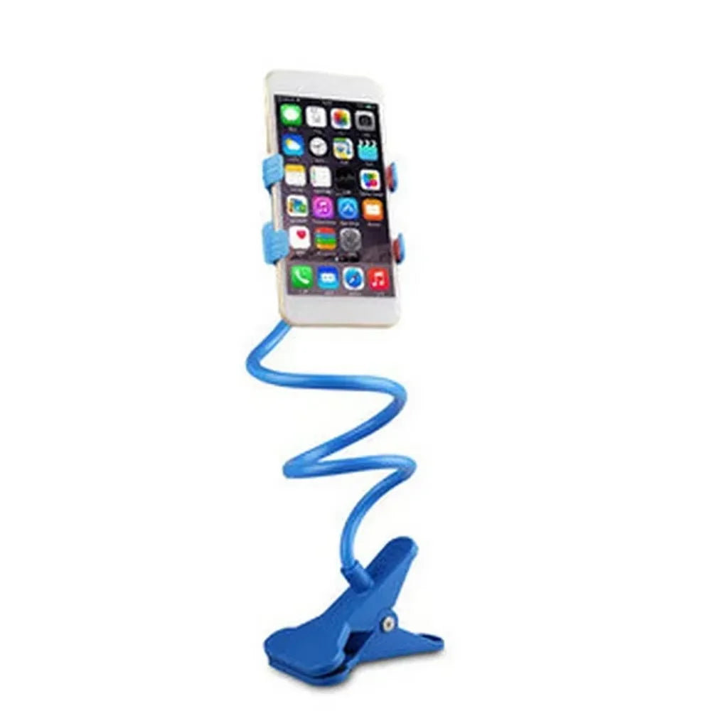 360 Clip Mobile Phone Holder Stand Portable Flexible Lazy Bed Desktop Bracket Smartphones Desk Bed Mount Stand Car Mount Bracket Qme blue