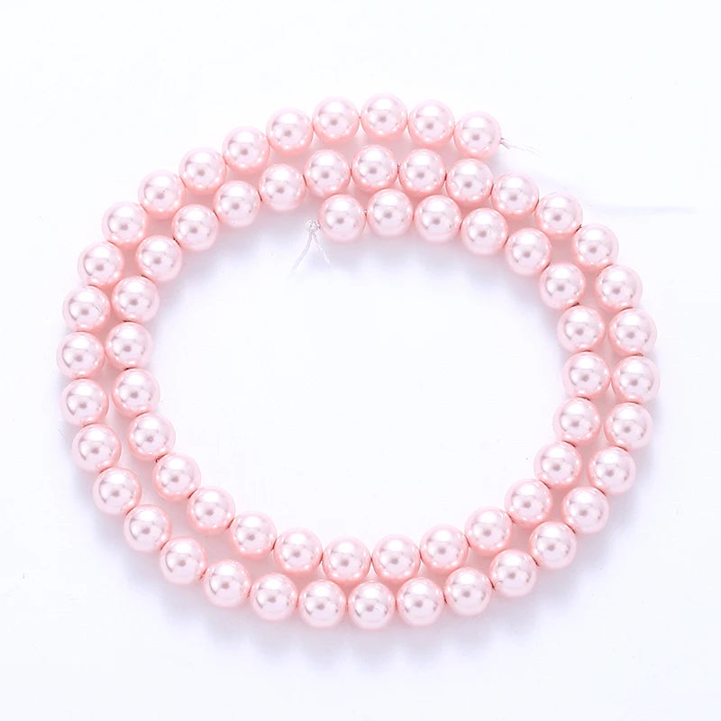 6mm Round Glass Pearl Beads Glass Round Tiny Craft Loose Spacer Beads for DIY Craft Necklaces Bracelets Jewelry Making Qme Color 13 6mm-70pcs