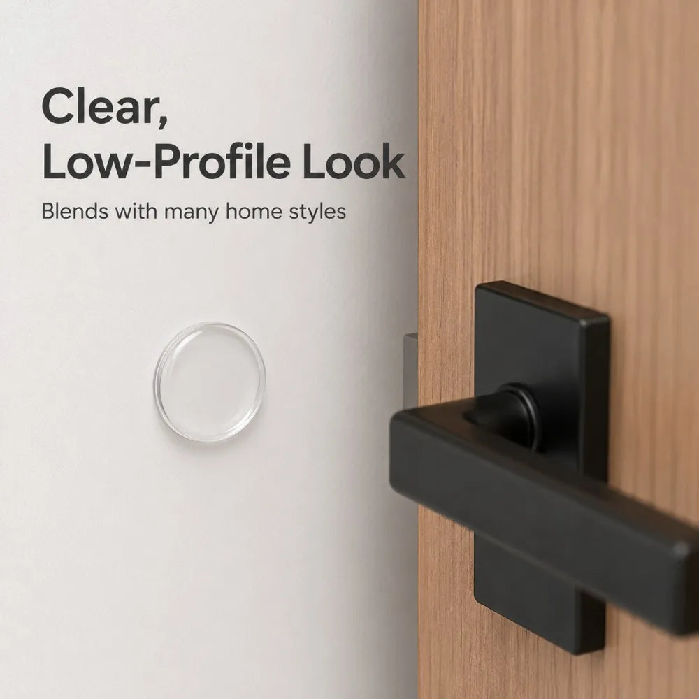Clear Silicone Door Stopper Pads Self Adhesive Wall Protector Round Bumper Cushion Pads Transparent Door Handle Guard Home Decor Qme