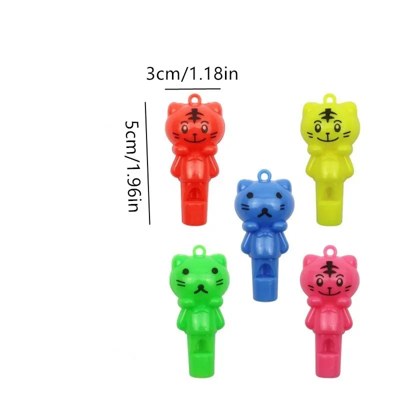 10PCS Random style Cute Animal Cat Plastic Whistle Referee Sport Cheerleading Toys And Kids Children Birthday Party Favors Gifts Qme