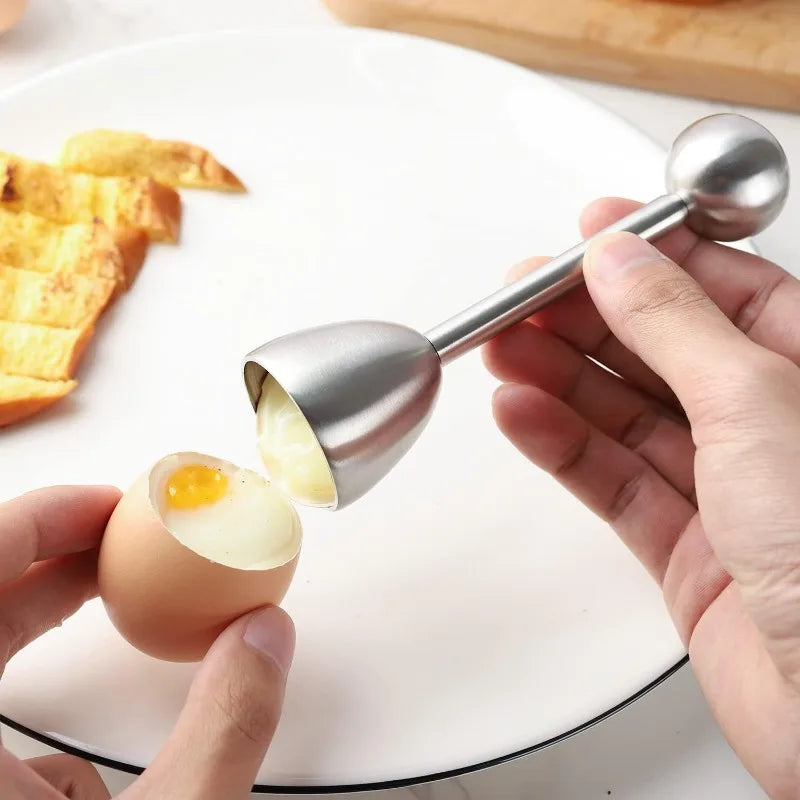 Stainless Steel Egg Opener Shell Opener Egg Head Eggshell Cutter Egg Cup Holder Multi-purpose Egg Tool Kitchen Gadgets Qme