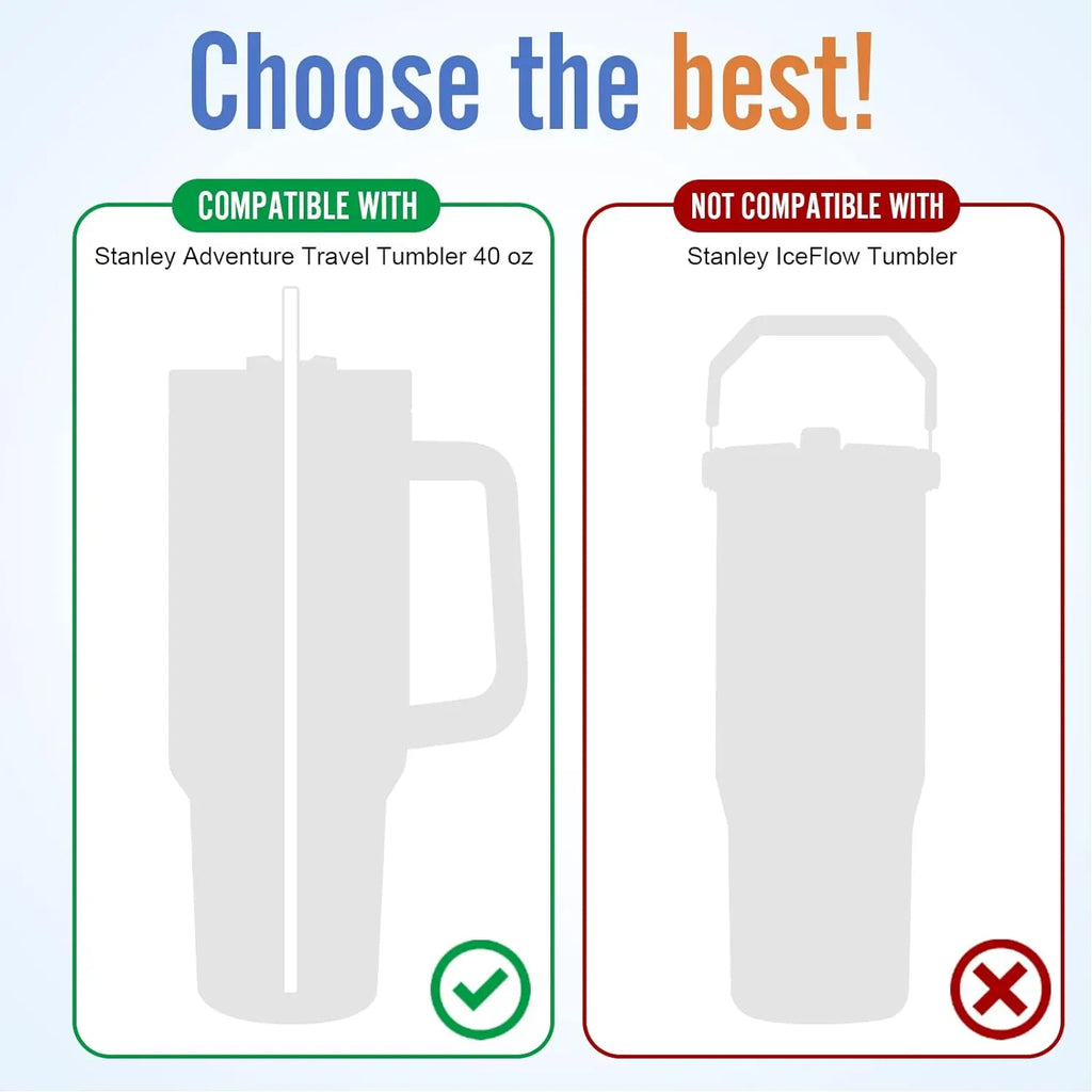 Reusable Clear Glass Straws Cleaning Brush Stanley Cup Replacement Qme
