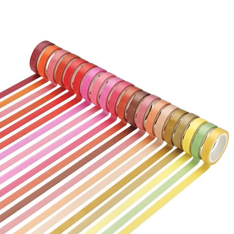 Rainbow Colored Washi Tape Set 8mm Skinny Masking Tapes For Scrapbooking Journaling Planner Notebook Decoration 60 Rolls Qme