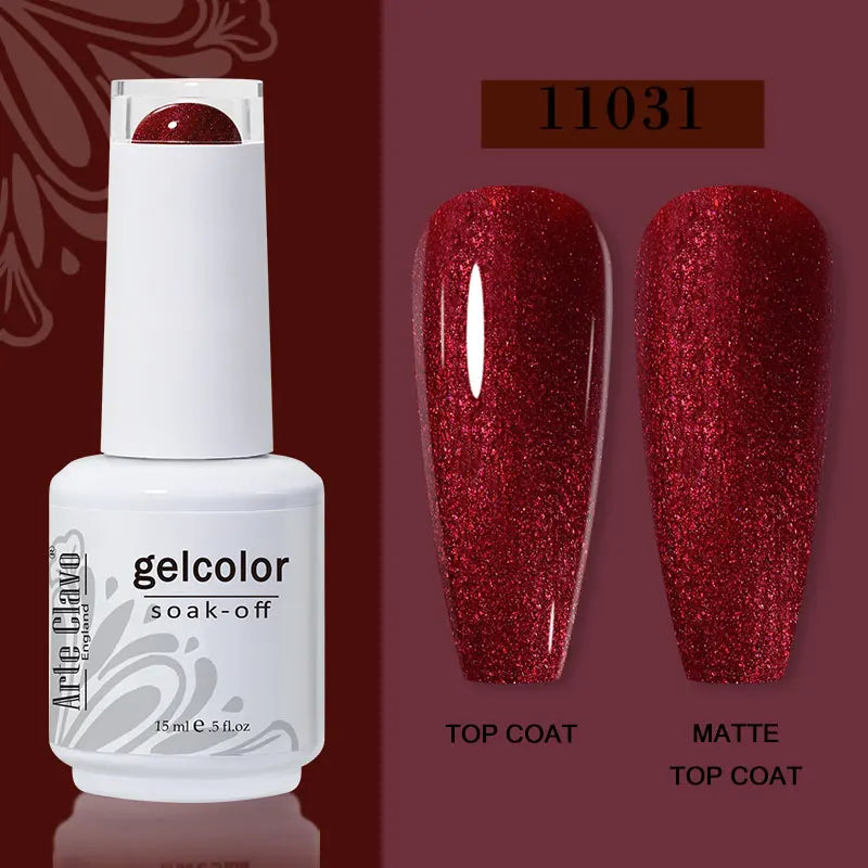 Arte Clavo15ml Gel Nail Polish Burgundy Red Brown Chocolate Art Soak