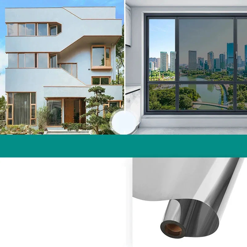 Unidirectional Mirror Window Film Protection Insulation Glass Film Privacy Home Window Balcony Sunscreen Sticker Qme C 40x100cm