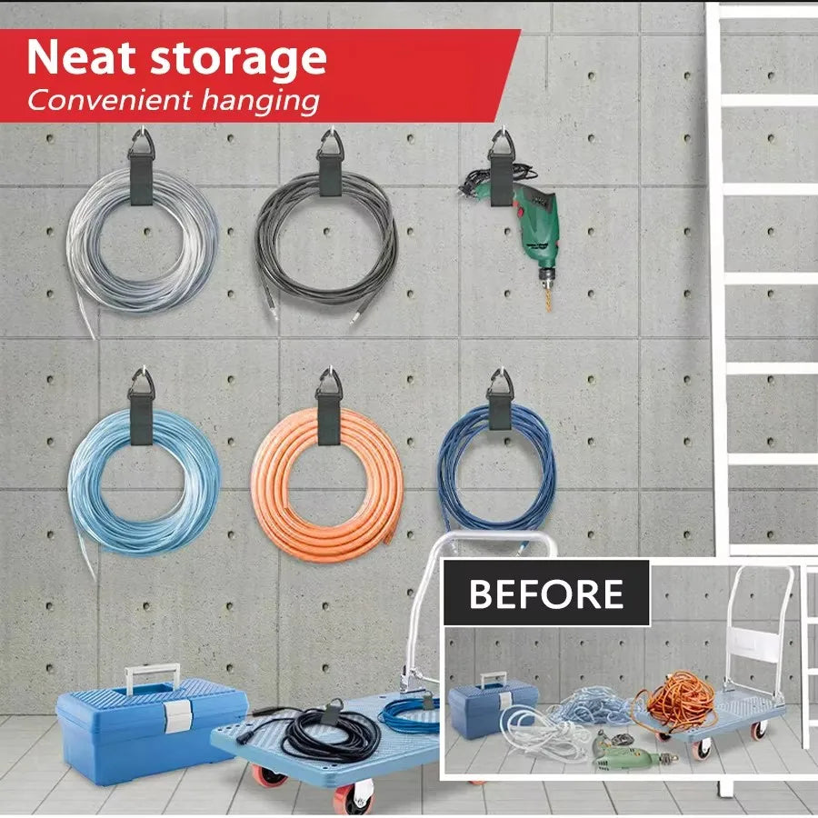 Cord Organizer Holder with Triangle Buckle Wire Manager Power Cord Management Nylon Heavy Cord Storage Straps for Cables Hoses Qme