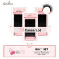 NATUHANA Faux Mink False Eyelashes 10 Trays Lot 16 Rows 8- Mixed Qme C 0.12mm 8-15Mix
