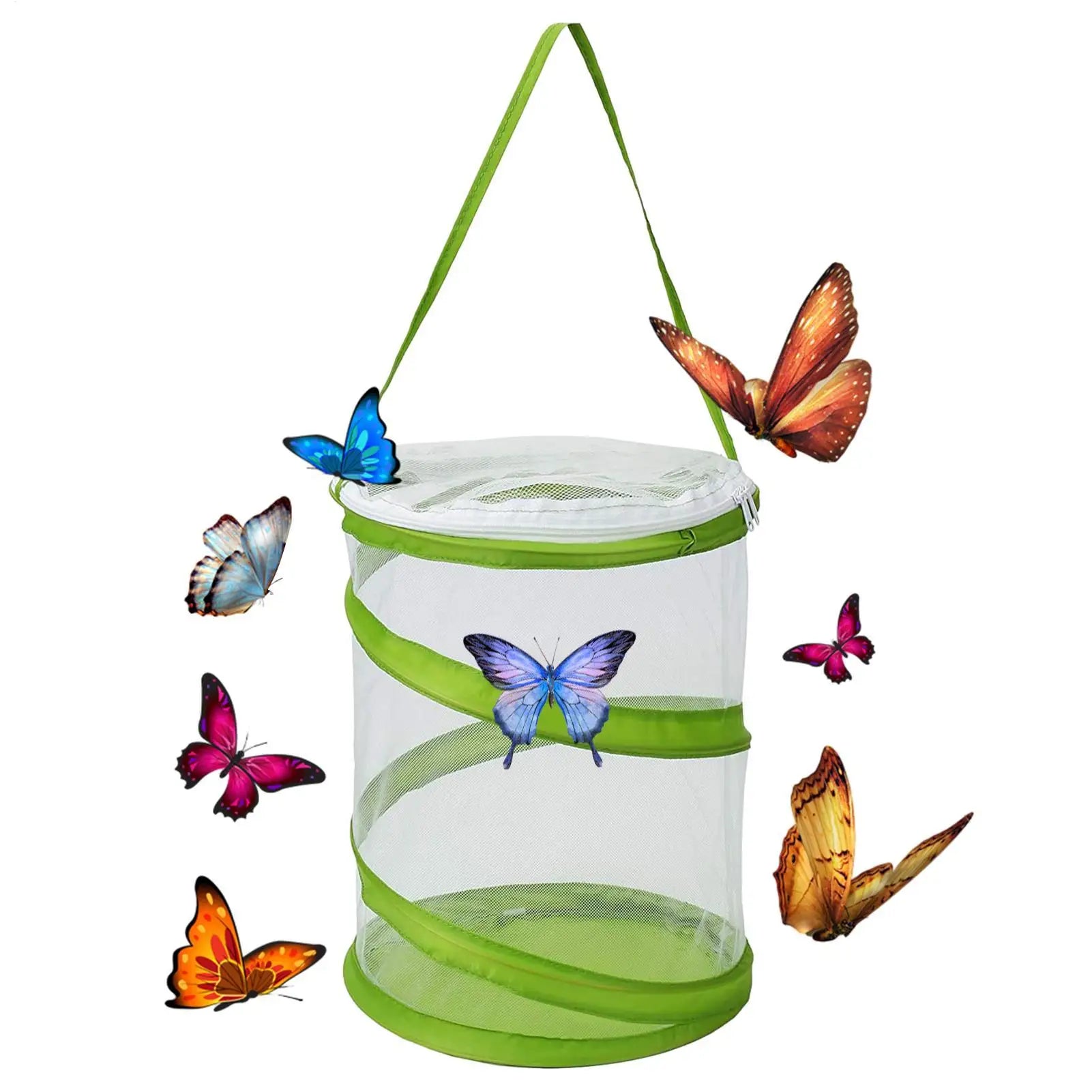 Butterfly Enclosure Mini Mesh Cage errarium Pop-up Caterpillar Habitat See Through Easier Butterfly Enclosures for Indoors Qme