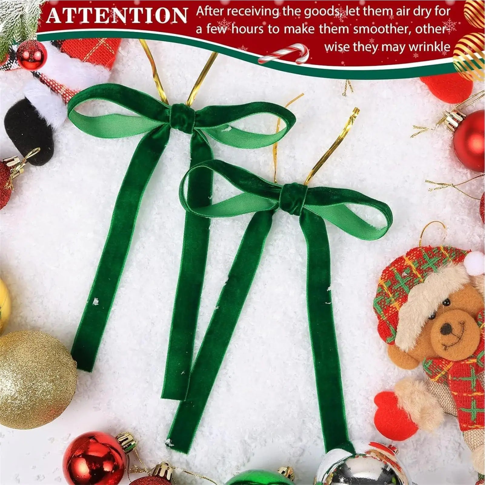 Velvet Red Bows 12X Christmas Velvet Bows Portable Velvet Christmas Tree Bows for Tree Front Door Fireplace Stairs and Garland Qme