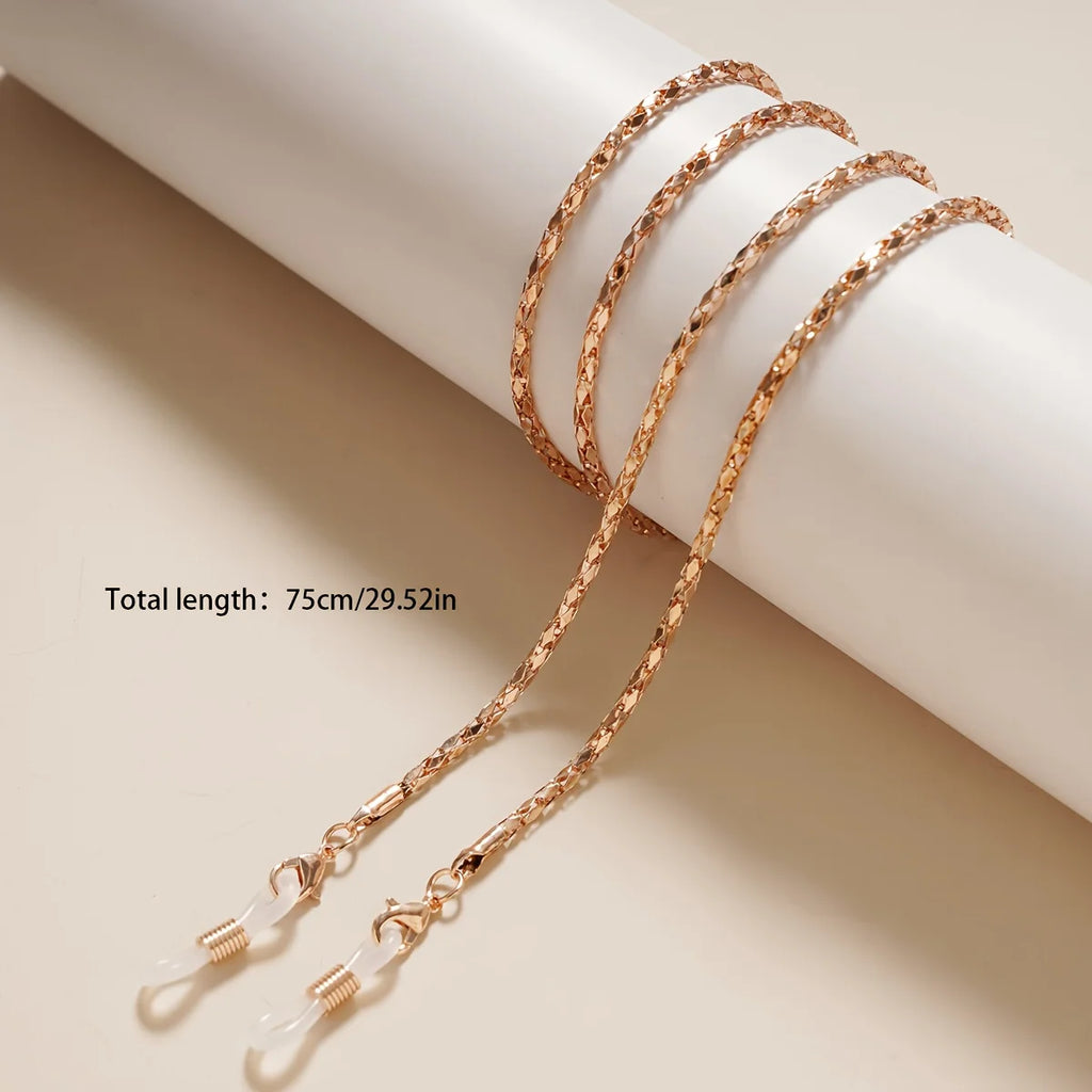 4pcs Metal Eyeglass Chains - Fashionable Sunglass Holder Lanyard for Women Qme