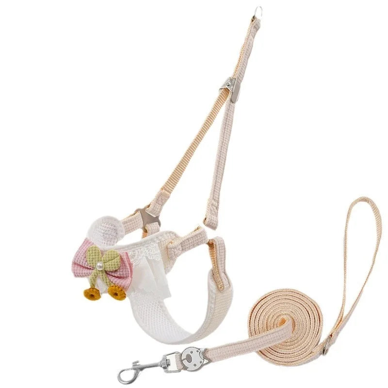 Dog Harness Leash Small Medium Adjustable Ventilate Puppy Cat Pet Qme