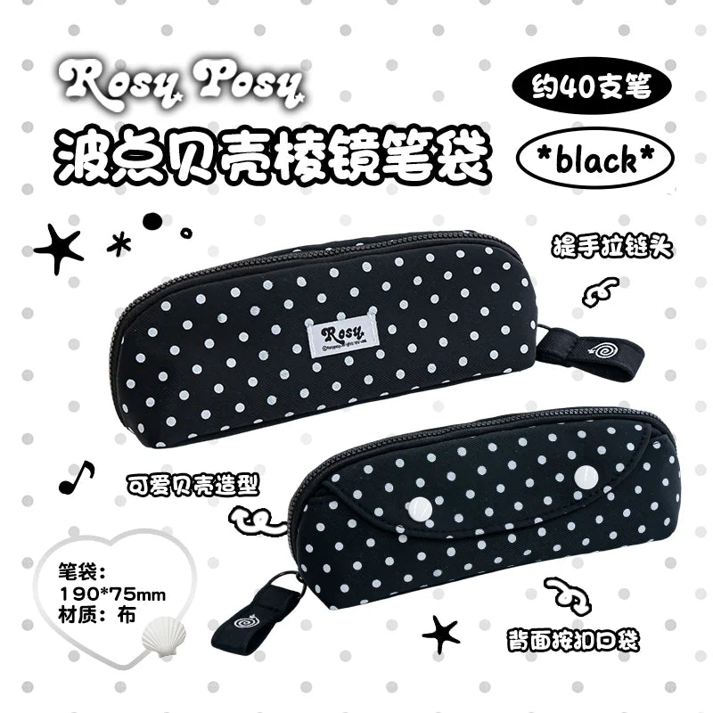 Large Capacity Double Layer Pencil Case for Students - Pen Bag Pouch Holder Box for Office Stationery Back to School Supplies Qme black