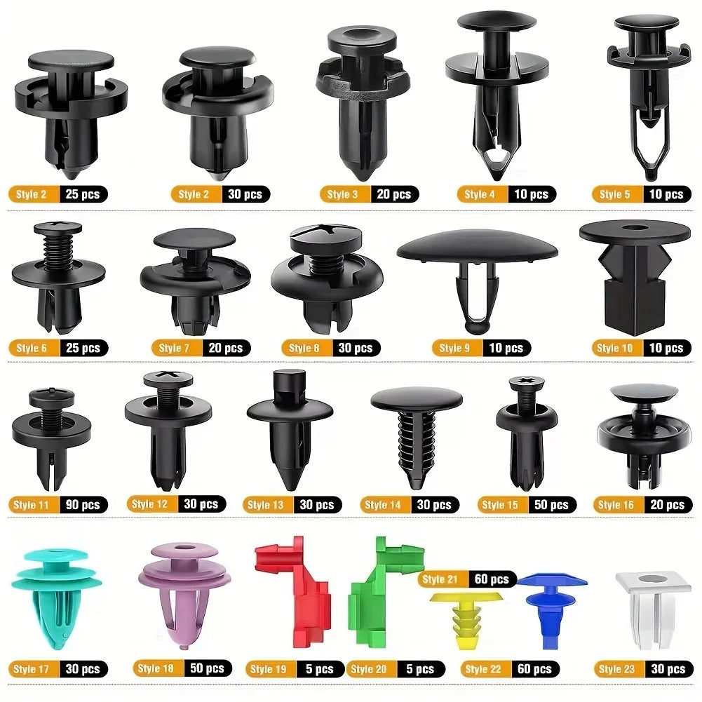 Auto Fastener Clips, Car Body Push Retainer, Pin And Rivet For Bumper/Door, Trim Panel Retainer Fastener Kit Auto Removal Tool Qme