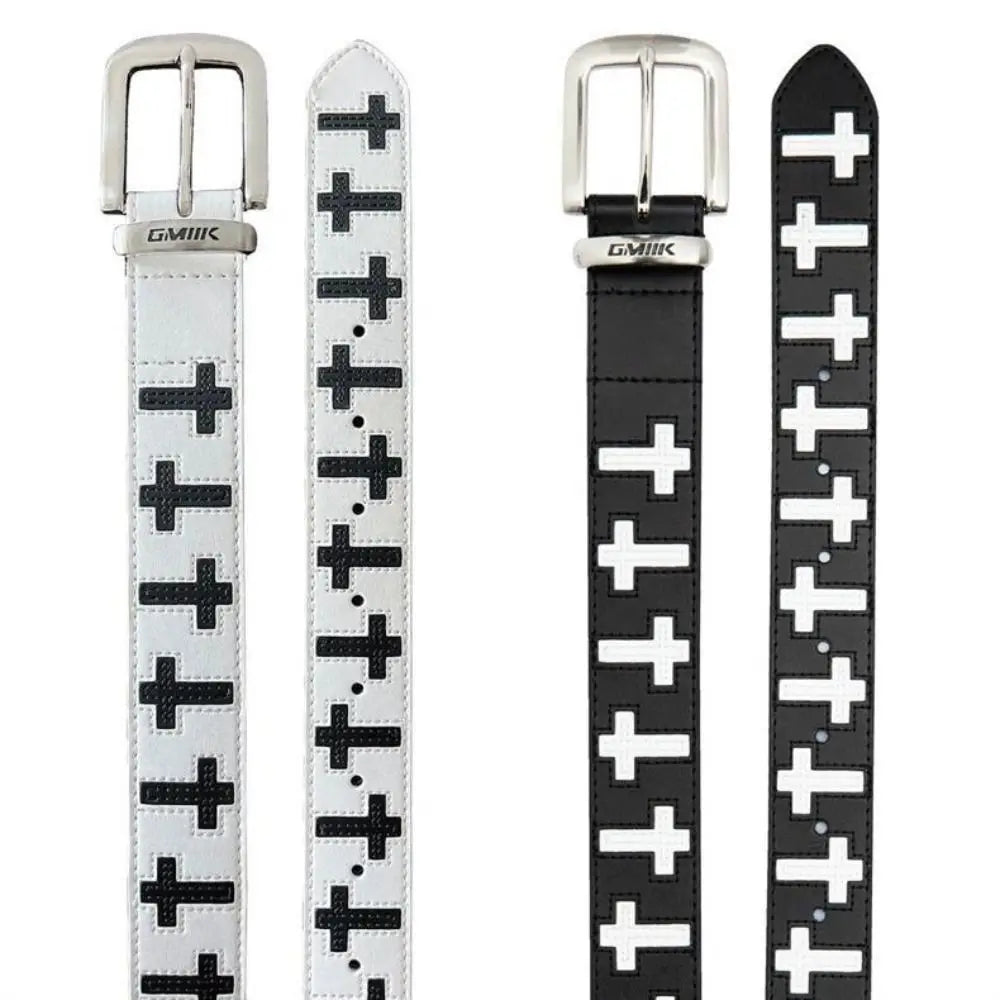 Fashion PU Leather Cross Shaped Belt Spicy Girl Metal Punk Hip Hop Qme
